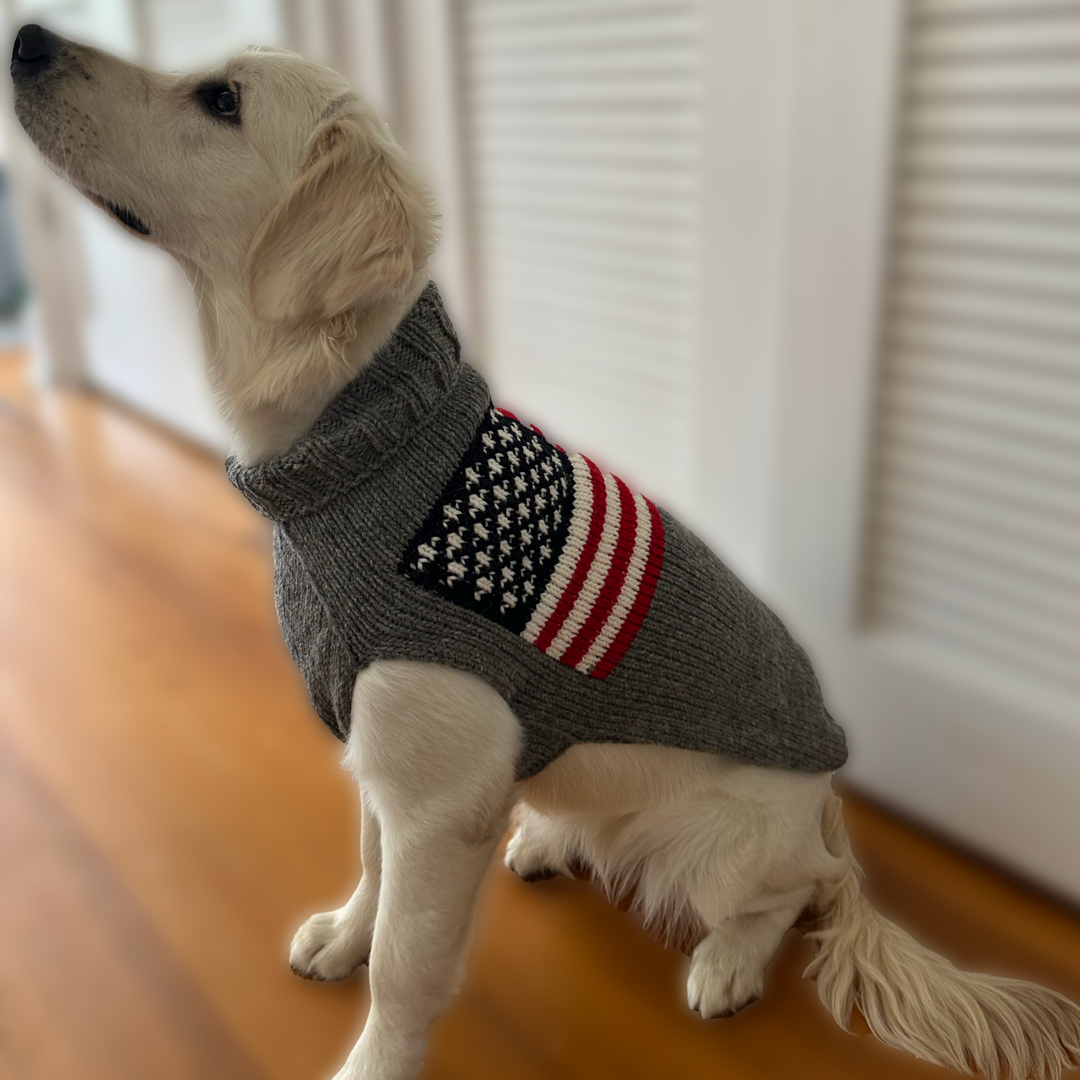 American Flag Dog Sweater