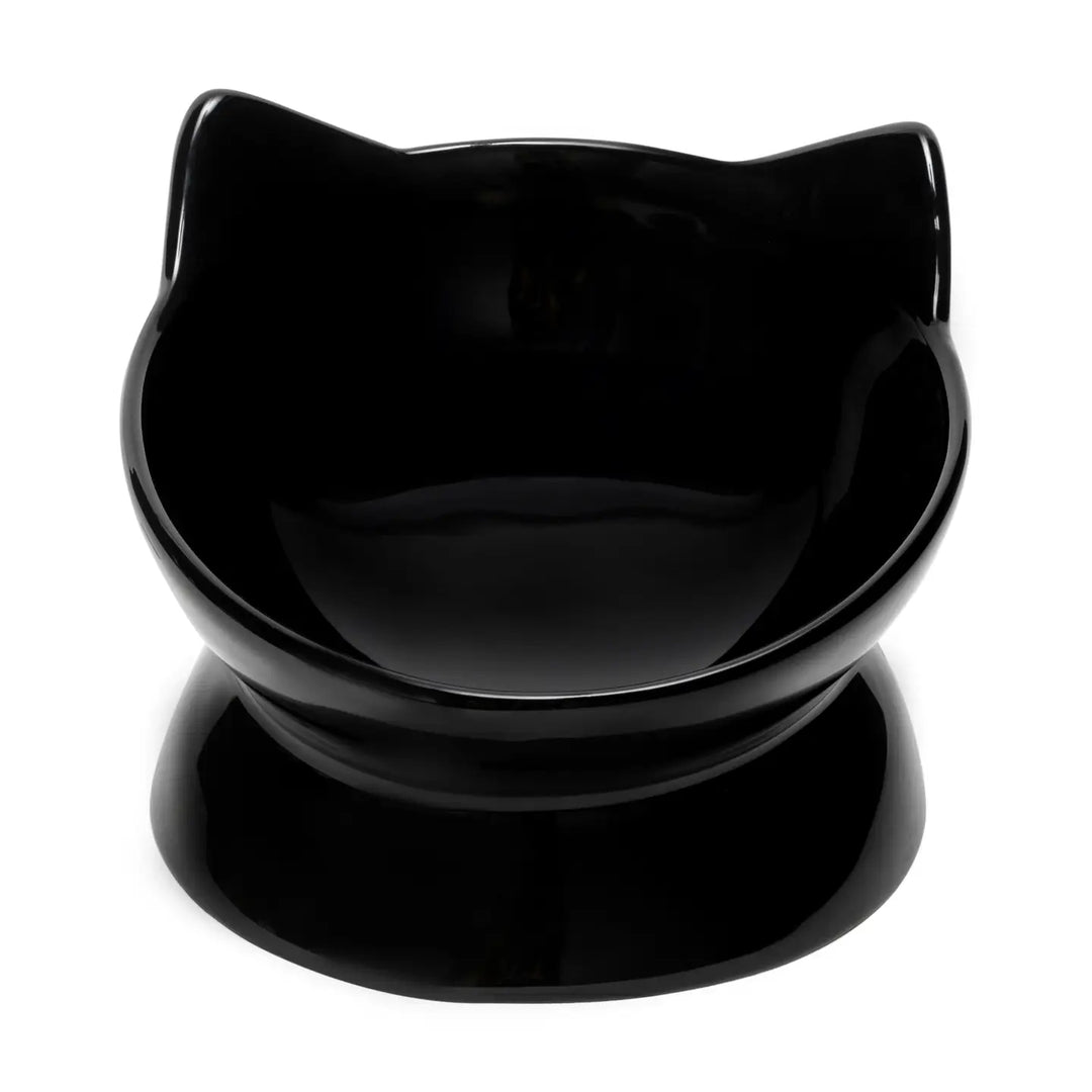 Oscar Tilt Cat Dish (Black)