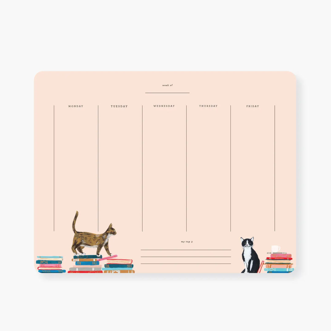 Cats and Stacks Weekly Calendar Pad