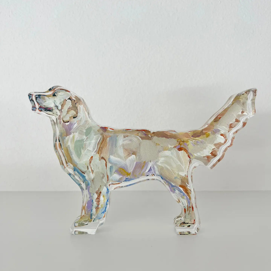 "Golden Retriever Light" Acrylic Shelfie