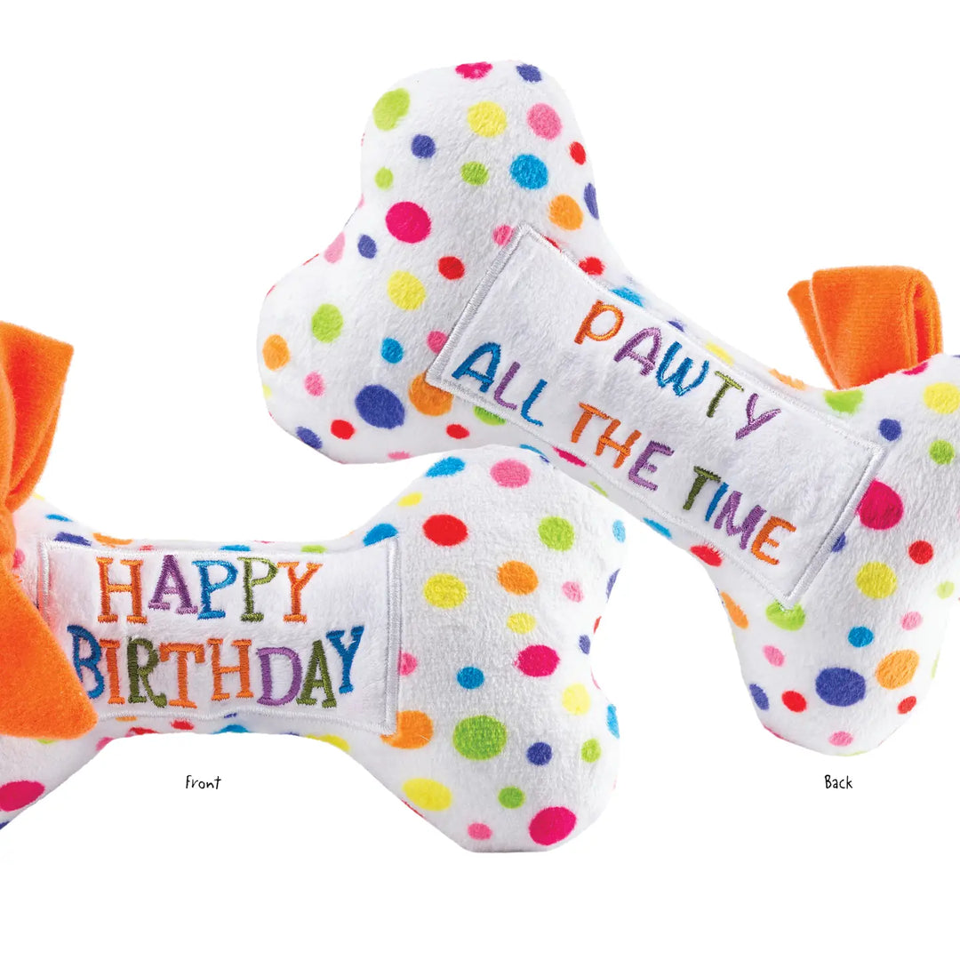 Happy Birthday Bones Squeaker Dog Toy (Large)