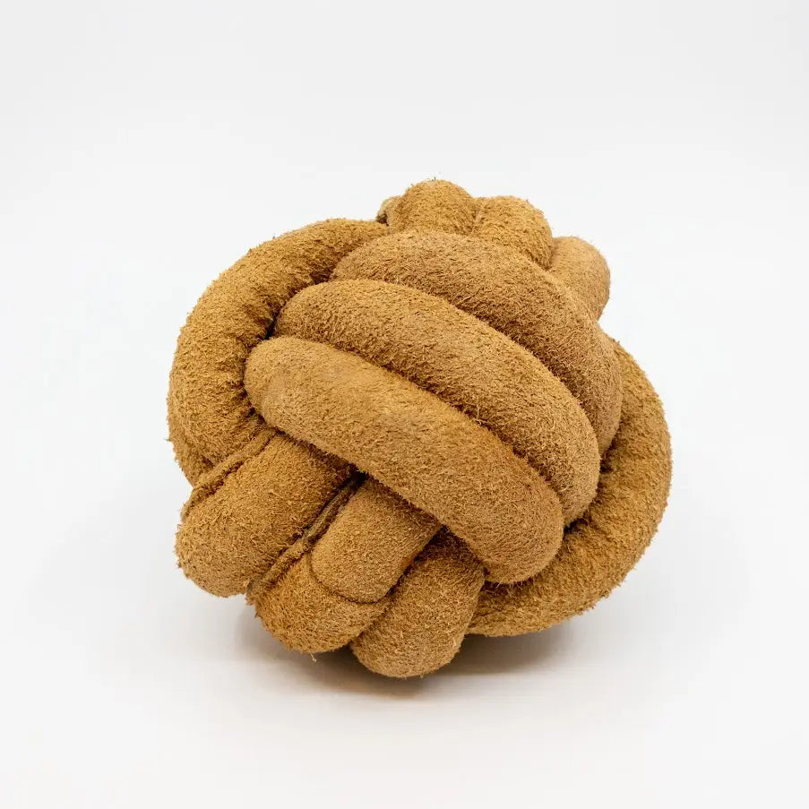 Huggle-Hide® Natural Leather Ball Dog Toy (Large)