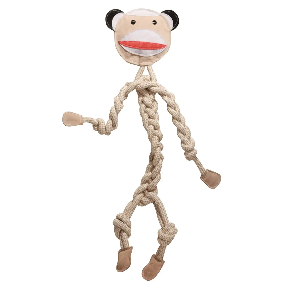 Stuey Sock Monkey Natural Rope Knottie Dog Toy (Large)