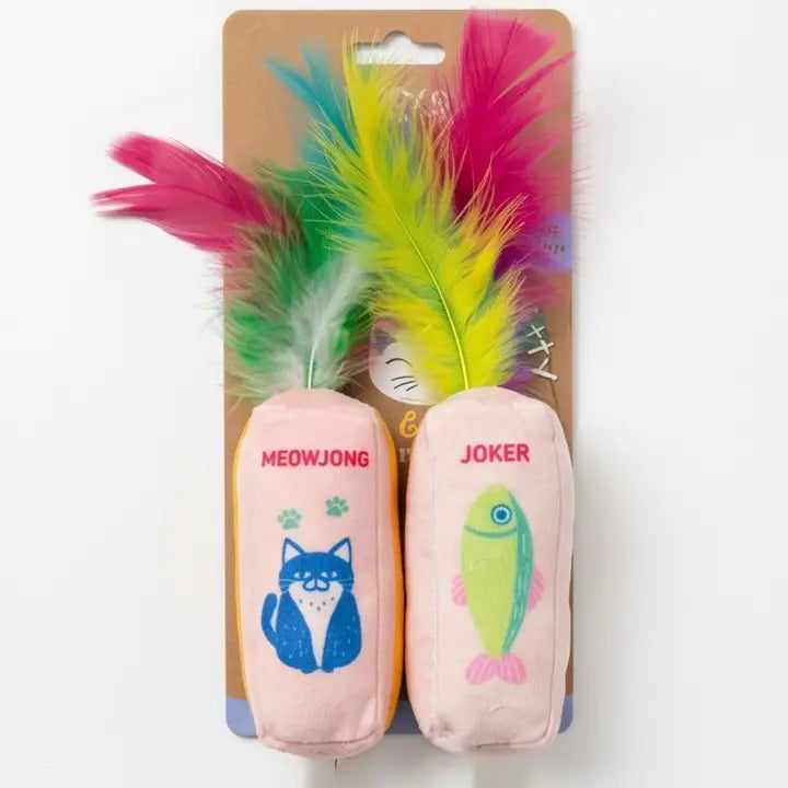 Meowjong Tiles Catnip Toys with Feathers