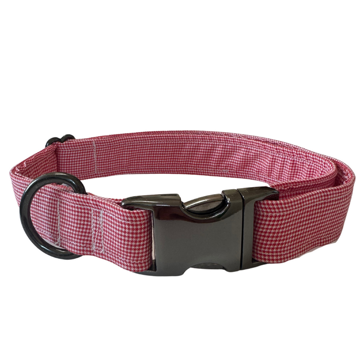 Crimson Houndstooth Unleashed Collar