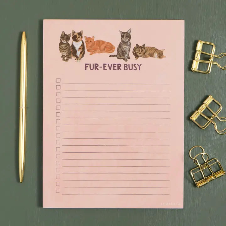 Fur-Ever Busy Cats 6x8 Notepad