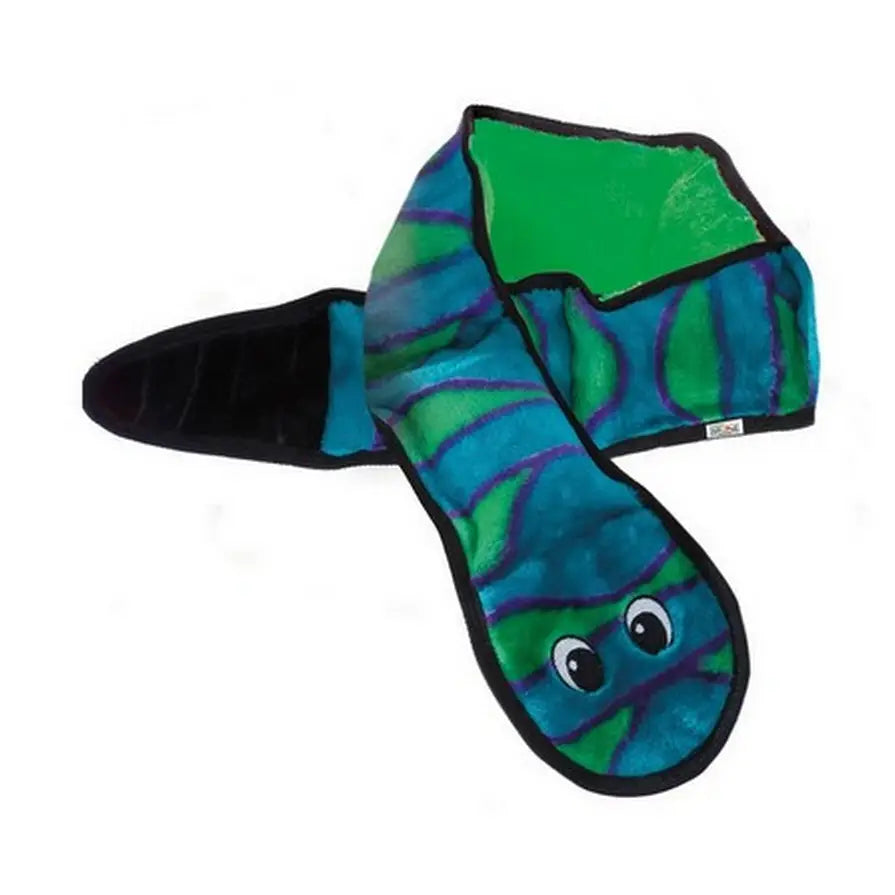 Outward Hound Invincibles Snake Blue/Green 6-squeaker