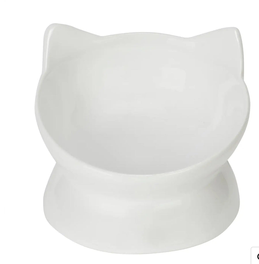 Oscar Tilt Cat Dish (White)