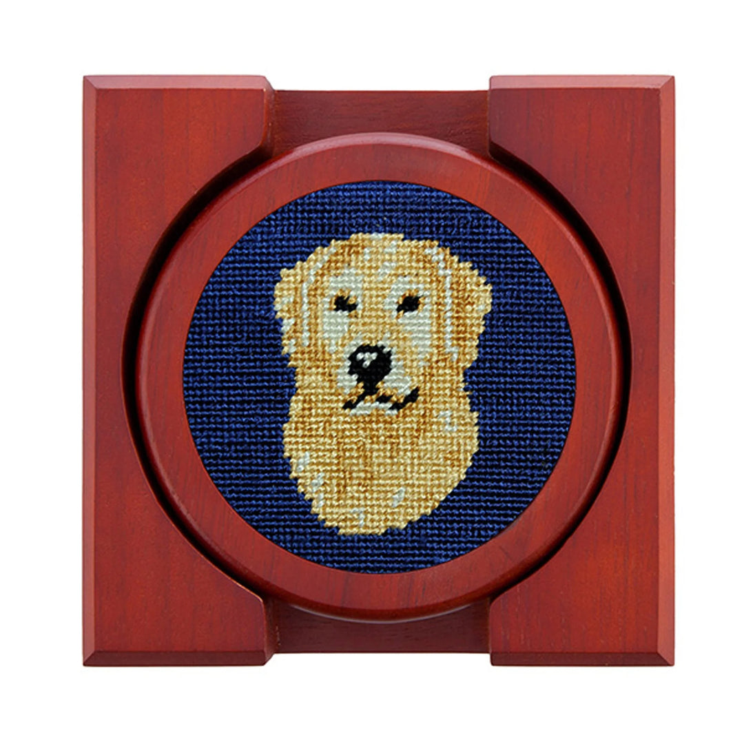 Smathers & Branson-Golden Retriever Head Coasters (Classic Navy)