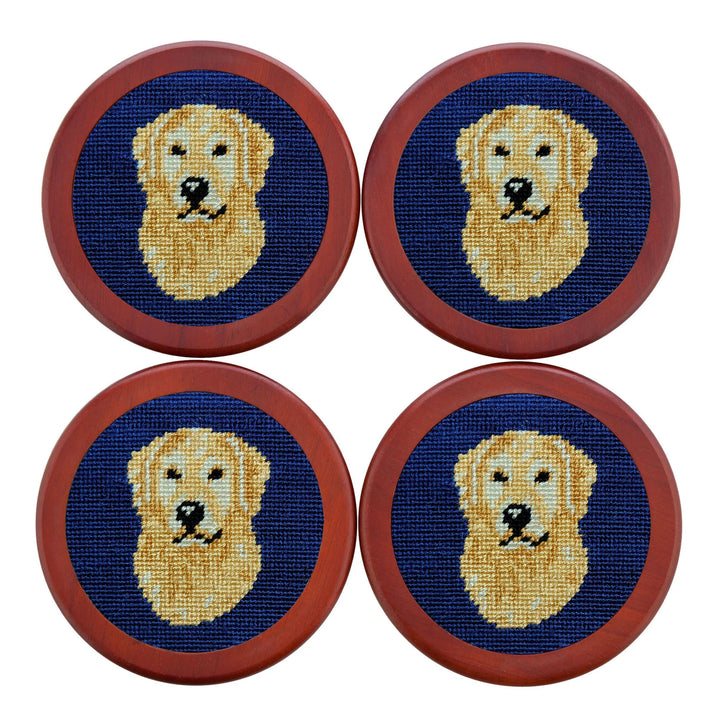 Smathers & Branson-Golden Retriever Head Coasters (Classic Navy)