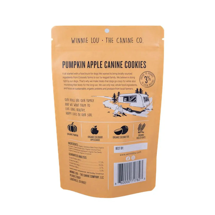 Pumpkin Apple Canine Cookies - Dog Treat (4oz bag)