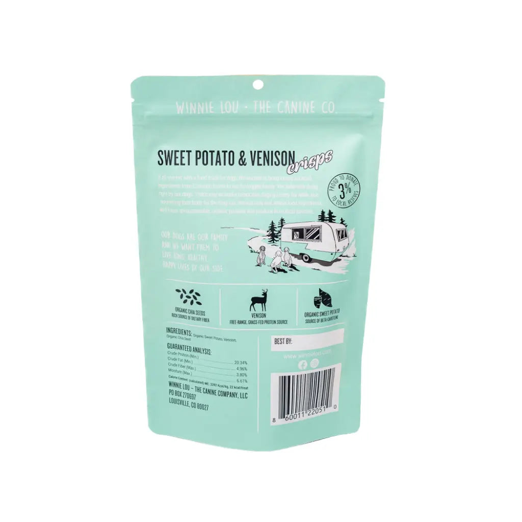 Sweet Potato & Venison Crisps - Dog Treat (2.5oz bag)