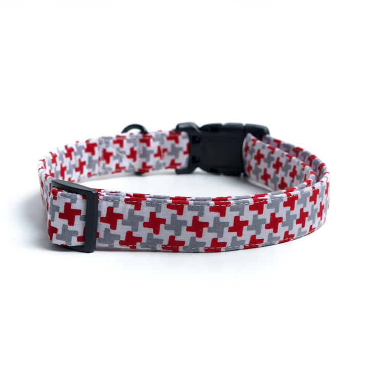 Unleashed Crim/Grey Houndstooth Collar