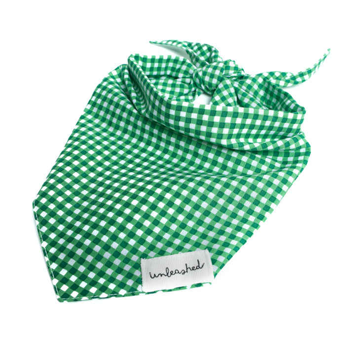 Unleashed Bandana - Green Gingham
