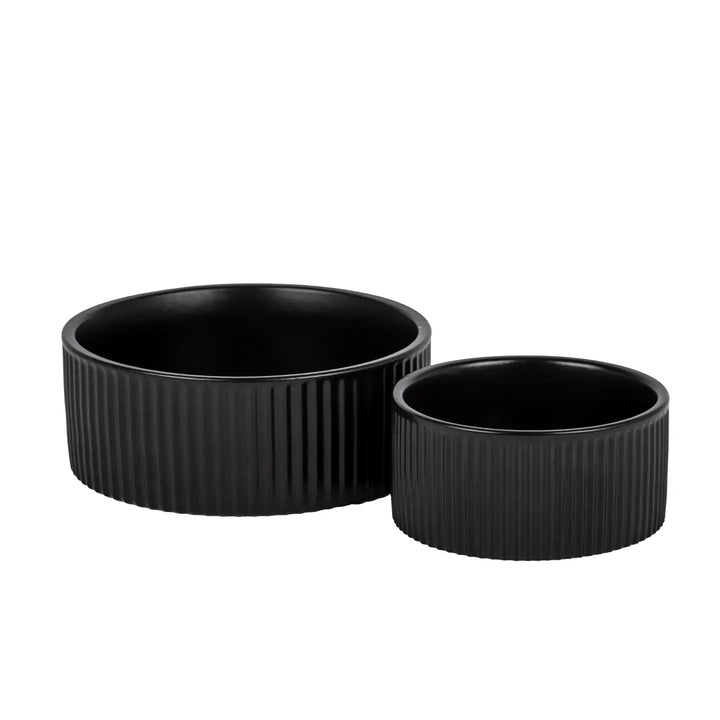 Jardin Ribbed Pet Bowl Collection – Large  (2Colors)