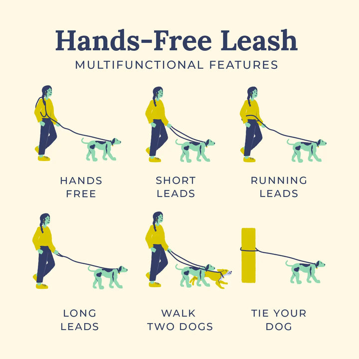 Lucy & Co Hands-Free Rope 7.5 Foot Length Leash (4 colors)