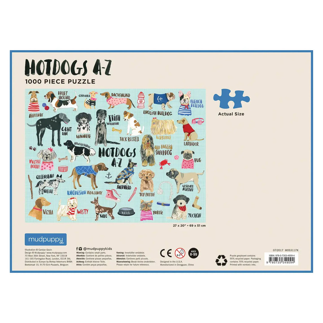 Hot Dogs A-Z 1000 Piece Family Puzzle