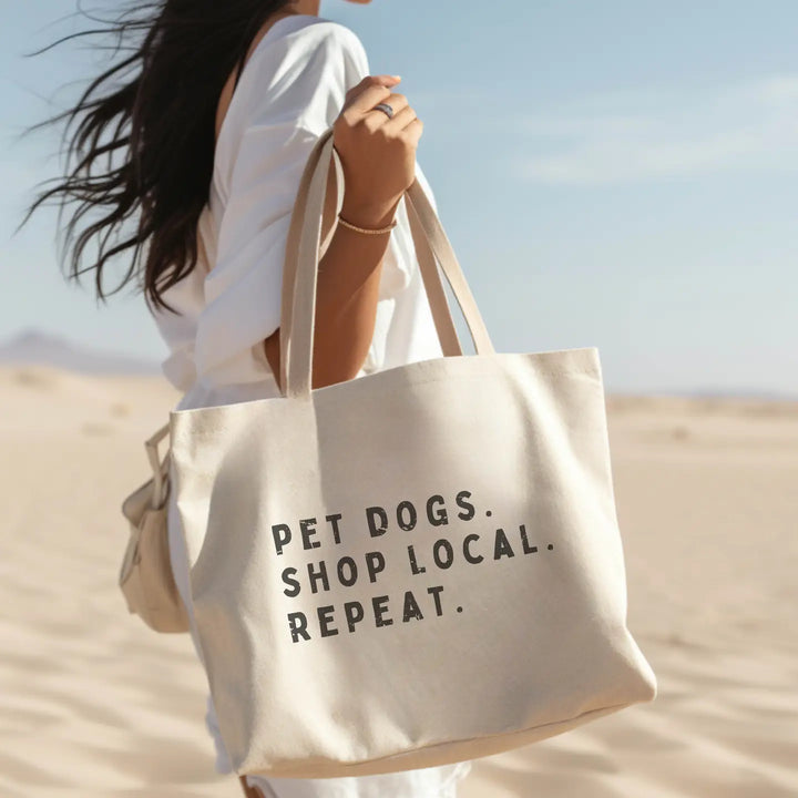 Shop Local Pet Dogs Beach Bag Canvas Tote Bags