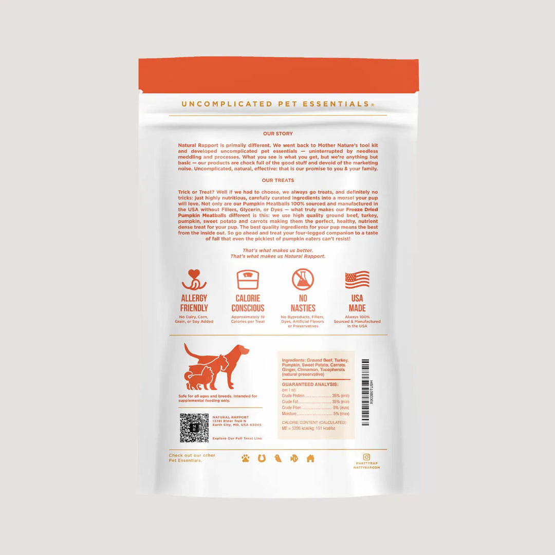 The Only Freeze Dried Pumpkin Meatballs Dogs Need (4oz bag)