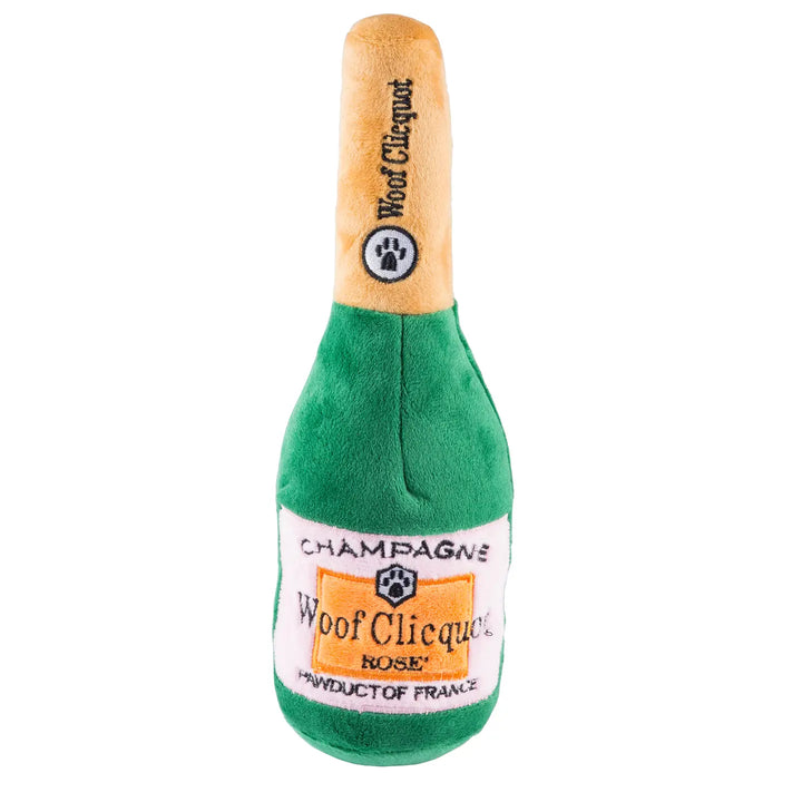 Woof Clicquot Rose' Champagne Bottle Squeaker Dog Toy (Large)