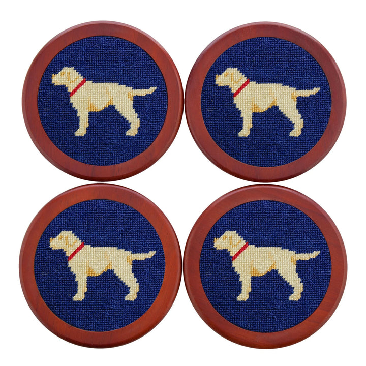 Smathers & Branson-Yellow Lab Coasters (Classic Navy)